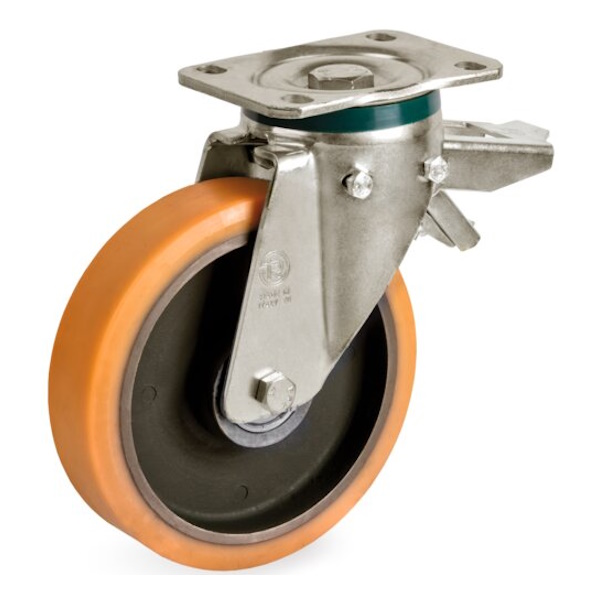 Tellure Rota Ruota Serie 64 in Poliuretano TR Supporto Pesante con Piste Temprate Rotante con Freno - TELLURE ROTA